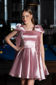 Partykleid Kurz Satin Puder ABK2607