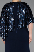 Abendkleid in Übergröße Midi Marineblau ABK2609