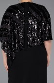 Abendkleid in Übergröße Midi Schwarz ABK2609