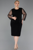 Abendkleid in Übergröße Midi Schwarz ABK2417