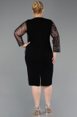 Abendkleid in Übergröße Midi Schwarz ABK2417