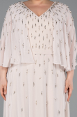 Abendgarderobe in Großen Größen Lang Chiffon Beige ABU6066