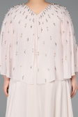 Abendgarderobe in Großen Größen Lang Chiffon Beige ABU6066