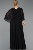 Abendgarderobe in Großen Größen Lang Chiffon Schwarz ABU6066