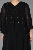 Abendgarderobe in Großen Größen Lang Chiffon Schwarz ABU6066