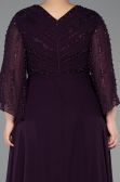 Abendgarderobe in Großen Größen Lang Chiffon Violett dunkel ABU6067