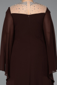 Abendkleid in Übergröße Lang Chiffon Braun ABU6068