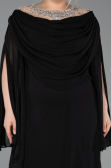 Abendkleid in Übergröße Lang Chiffon Schwarz ABU6068