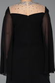 Abendkleid in Übergröße Lang Chiffon Schwarz ABU6068