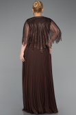 Abendgarderobe in Großen Größen Lang Chiffon Braun ABU6012