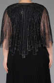 Abendgarderobe in Großen Größen Lang Chiffon Schwarz ABU6012