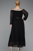 Kleider in Großen Größen Lang Chiffon Schwarz ABU5555