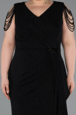 Abendkleid in Übergröße Lang Schwarz ABU5731