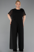 Einladungskleid In Übergröße Lang Chiffon Schwarz ABT138