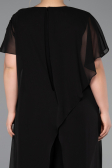 Einladungskleid In Übergröße Lang Chiffon Schwarz ABT138