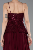 Abendkleid Lang Chiffon Weinrot ABU6076