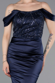 Abendkleid Lang Marineblau ABU6078