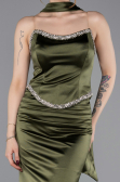 Abschlusskleid Lang Khaki ABU6079