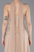 Abendkleid Lang Chiffon Beige ABU6081