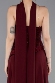 Abendkleid Lang Chiffon Weinrot ABU6081