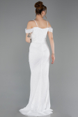 Abendkleid Lang Spitze Weiß ABU6085