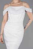 Abendkleid Lang Spitze Weiß ABU6085