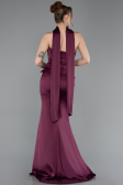 Abendkleid im Meerjungfrau-Stil Lang Satin Kirschrot ABU6086