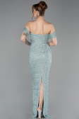 Abendkleid Lang Perlenbesetzt Minzgrün ABU6057