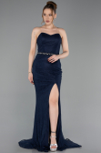 Standesamtkleid Lang Spitze Marineblau ABU6060