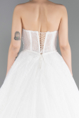Hochzeitskleider Lang Spitze Weiß ABG038