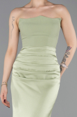 Abschlusskleid Lang Satin Pistaziengrün ABU6061