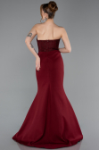 Weinrot Abendkleid Lang ABU5568