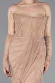 Abendkleid Lang Spitze Kupfer ABU5770