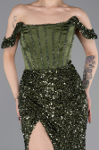 Abendkleid Lang Khaki ABU6087