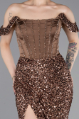 Abendkleid Lang Braun ABU6087