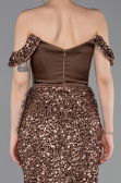 Abendkleid Lang Braun ABU6087