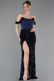 Abendkleid Lang Marineblau ABU6087