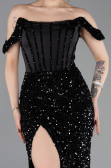 Abendkleid Lang Schwarz ABU6087