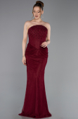 Abendkleid Lang Spitze Weinrot ABU6089