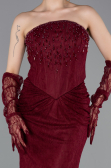 Abendkleid Lang Spitze Weinrot ABU6089