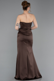 Abschlusskleid Lang Satin Braun ABU6091