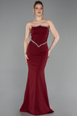 Abendkleid im Meerjungfrau-Stil Lang Weinrot ABU6092