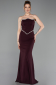 Abendkleid im Meerjungfrau-Stil Lang Kirschrot ABU6092