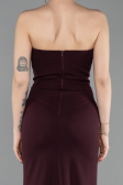 Abendkleid im Meerjungfrau-Stil Lang Kirschrot ABU6092