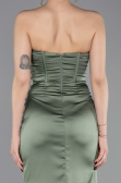Abschlusskleid Lang Satin Türkis ABU6091