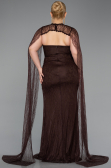 Abendkleid in Übergröße Lang Spitze Braun ABU6070