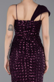 Abschlusskleid Lang Schuppig Violett dunkel ABU6075