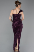 Abschlusskleid Lang Schuppig Violett dunkel ABU6075