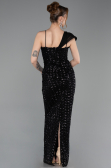 Abschlusskleid Lang Schuppig Schwarz ABU6075