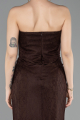 Abendkleid Lang Spitze Braun ABU6089